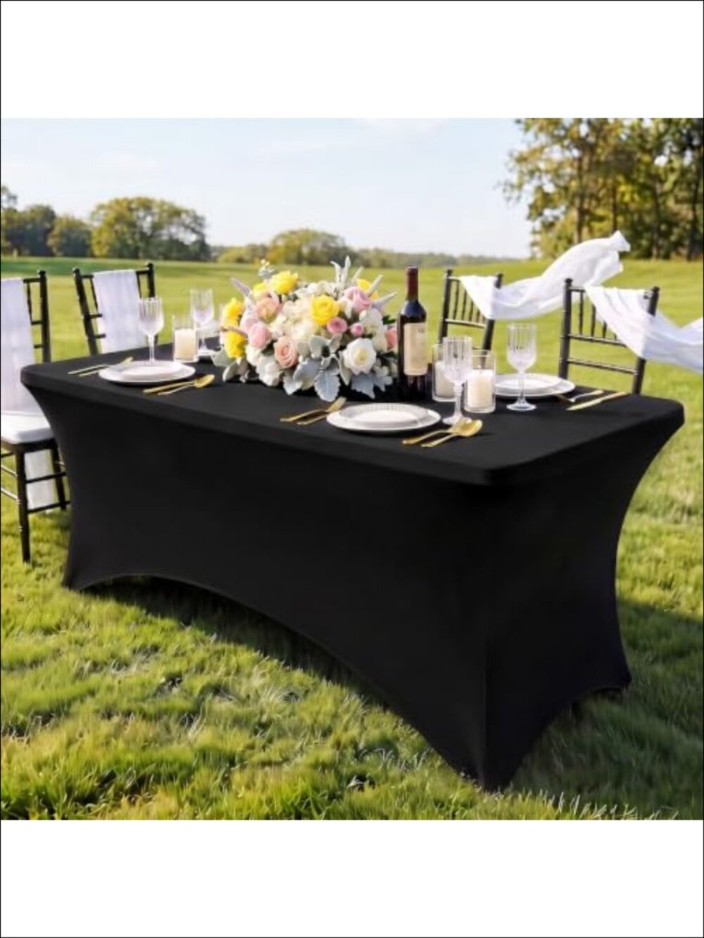 6 Pack Spandex Table Cover 6 FT Fitted Rectangular Tablecloths